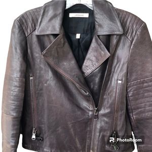 J Brand 100% lamb leather - moto biker jacket Brown xs